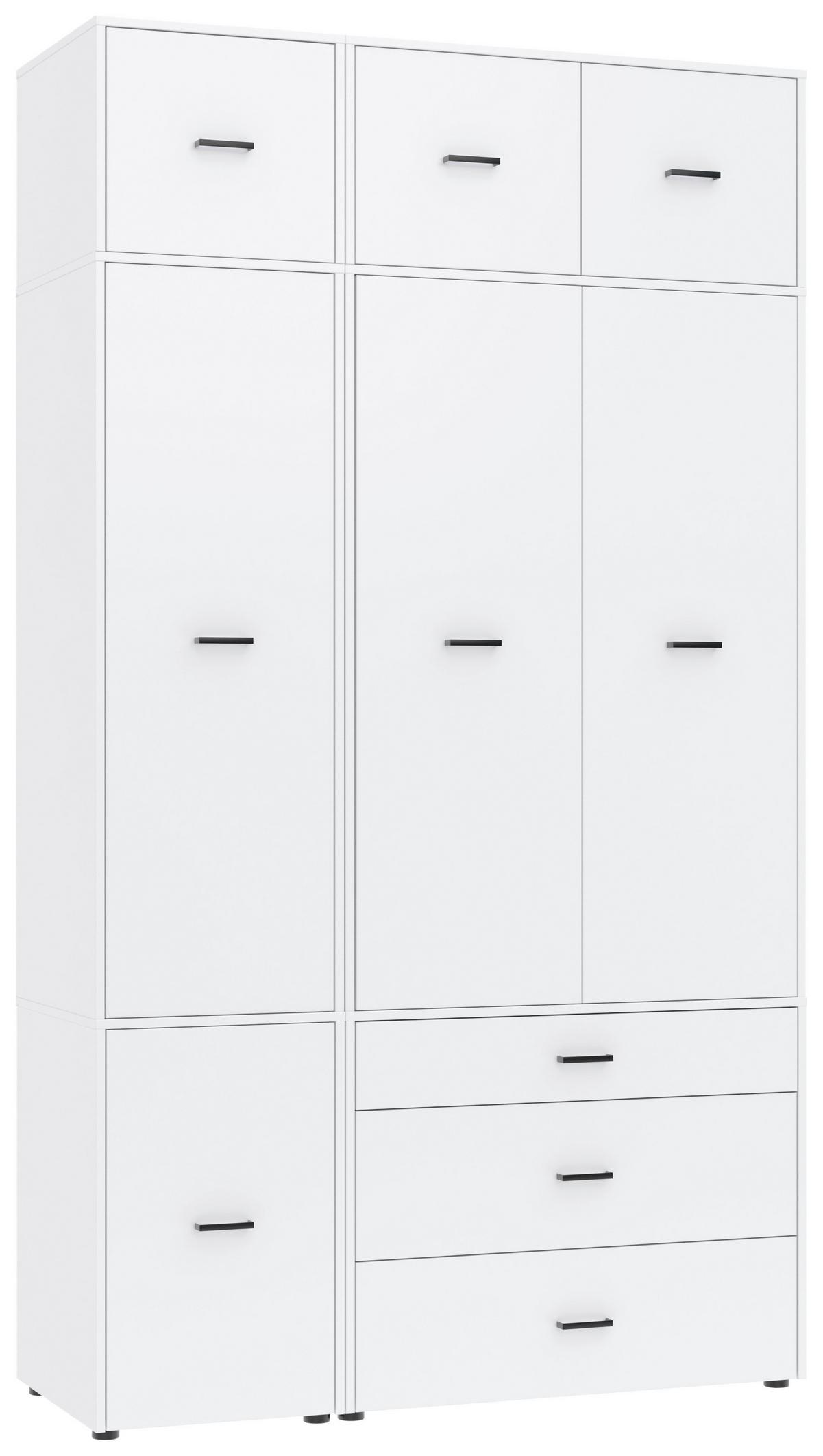 Kleiderschrank Kivo Weiß, B: 135 Cm - Weiß, Basics, Holzwerkstoff (135/239,40/52,1cm)