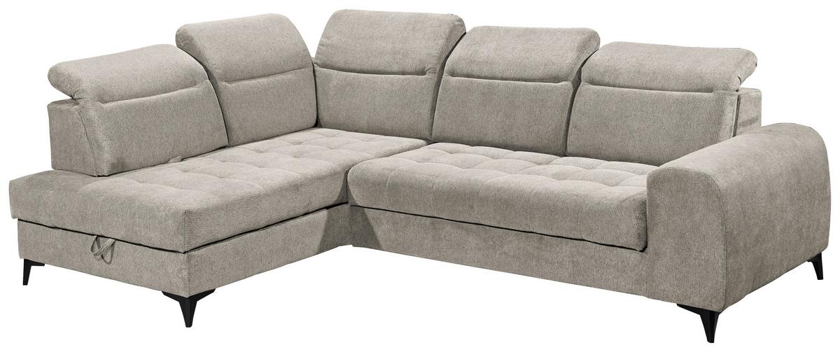 Ecksofa Rockdale Grau S: 200x282 cm - Schwarz/Grau, KONVENTIONELL, Textil (200/282cm) - MID.YOU