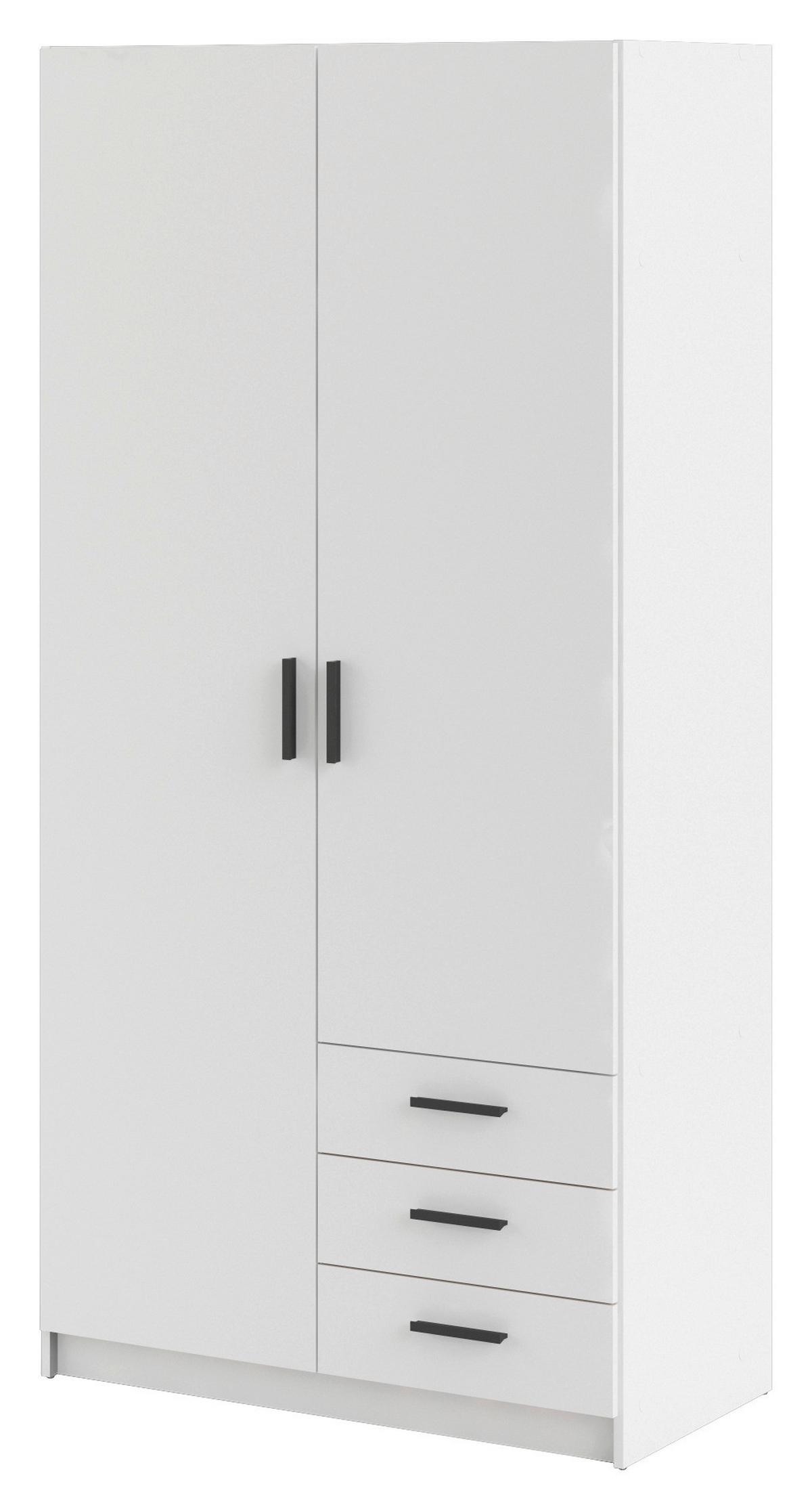 Kleiderschrank Sprint, Weiß, B: 98,5 Cm - Weiß, Basics, Holzwerkstoff (98,5ml) - MID.YOU