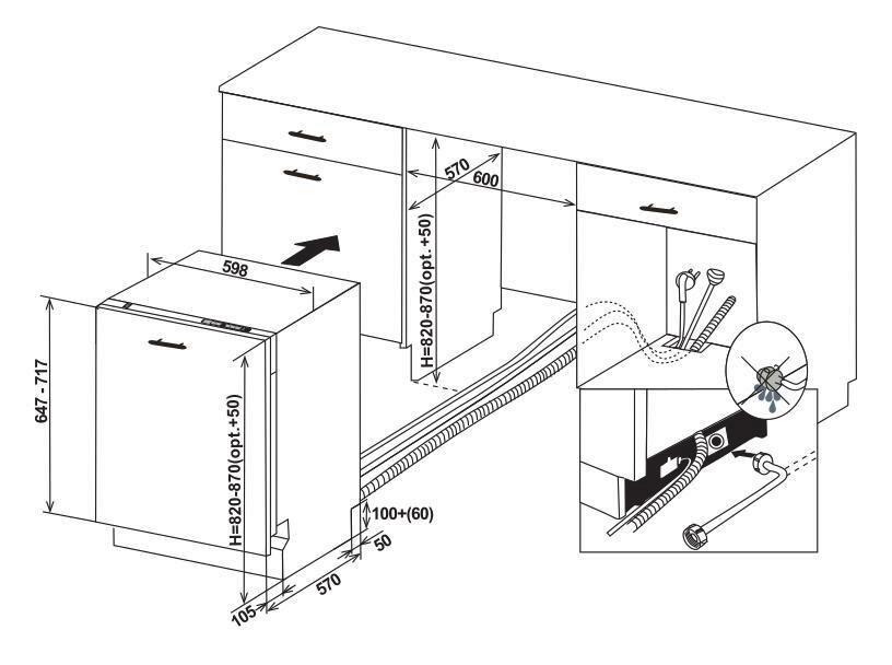 Einbau-geschirrspüler Gs6003 B: 59,8 Cm Vollintegriert - Weiß, Natur, Metall (59,8/82-87/55cm) - Sistant
