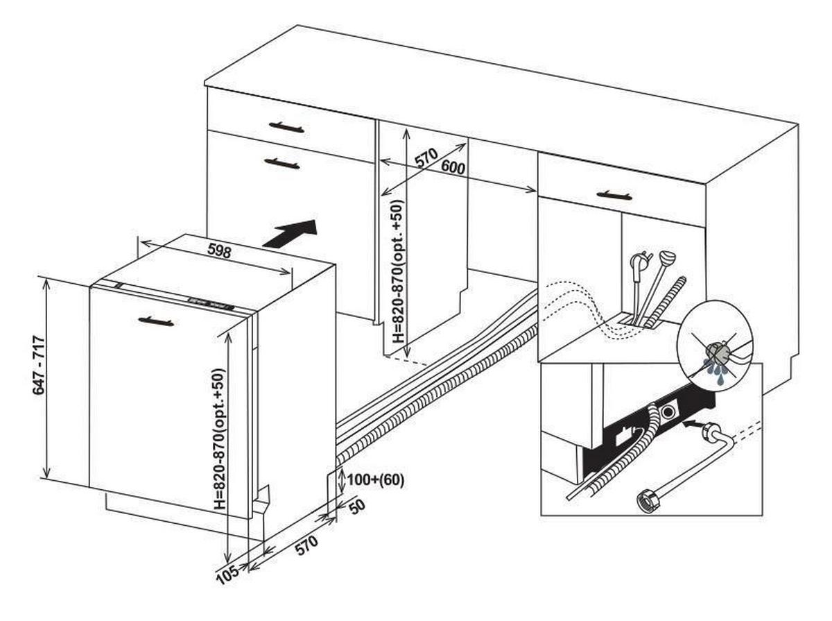 Einbau-geschirrspüler Gs6003 B: 59,8 Cm Vollintegriert - Weiß, Natur, Metall (59,8/82-87/55cm) - Sistant
