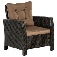 Rattansessel Salerno - Beige/Braun, MODERN, Kunststoff/Metall (72/85/66cm) - Gardenson