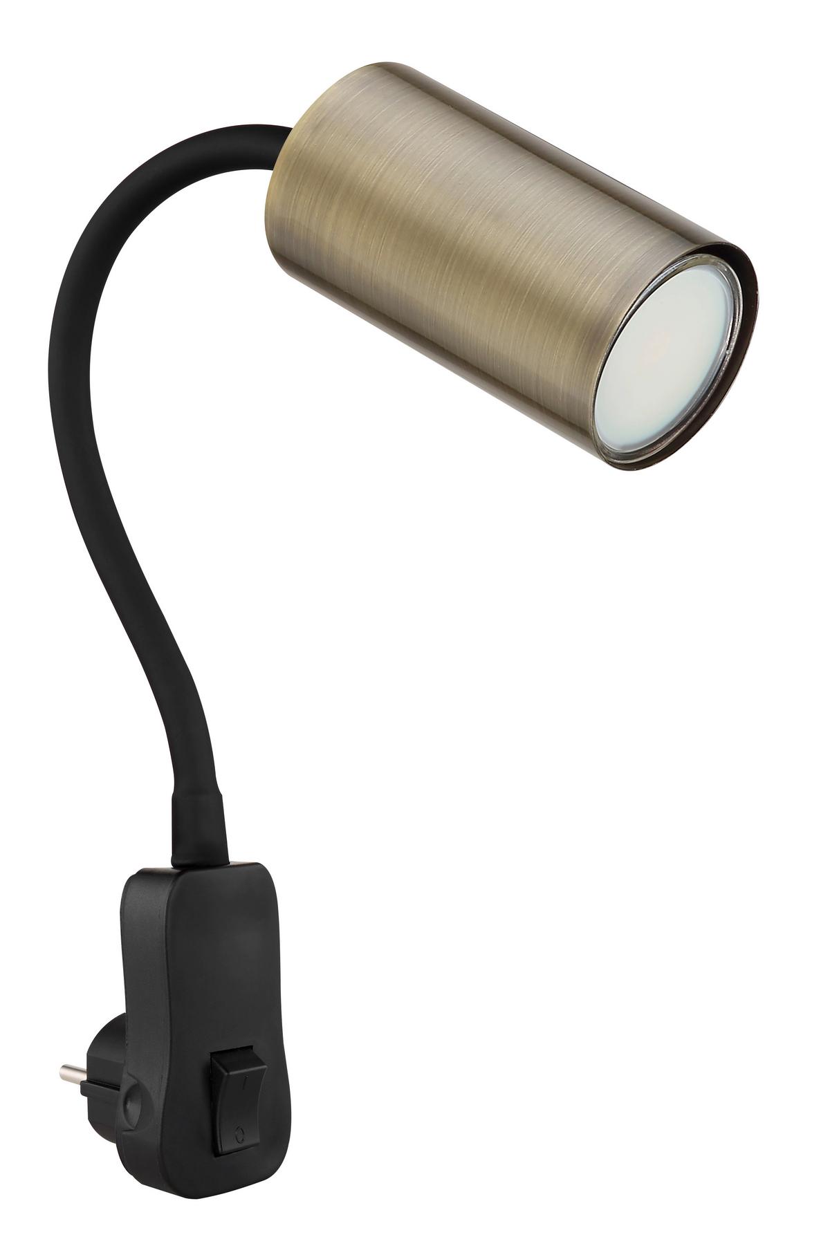 Wandleuchte 1-Flammig Felxarm und Wippschalter - Schwarz, Basics, Kunststoff/Metall (5,5/32/43cm) - Globo