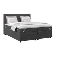 Boxspringbett Elio Graphitfarben 160x200 cm H4 - Schwarz/Graphitfarben, ROMANTIK / LANDHAUS, Textil (164/121/212cm) - James Wood