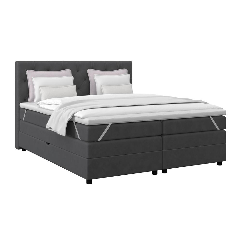 Boxspringbett Elio Graphitfarben 180x200 Cm H3
