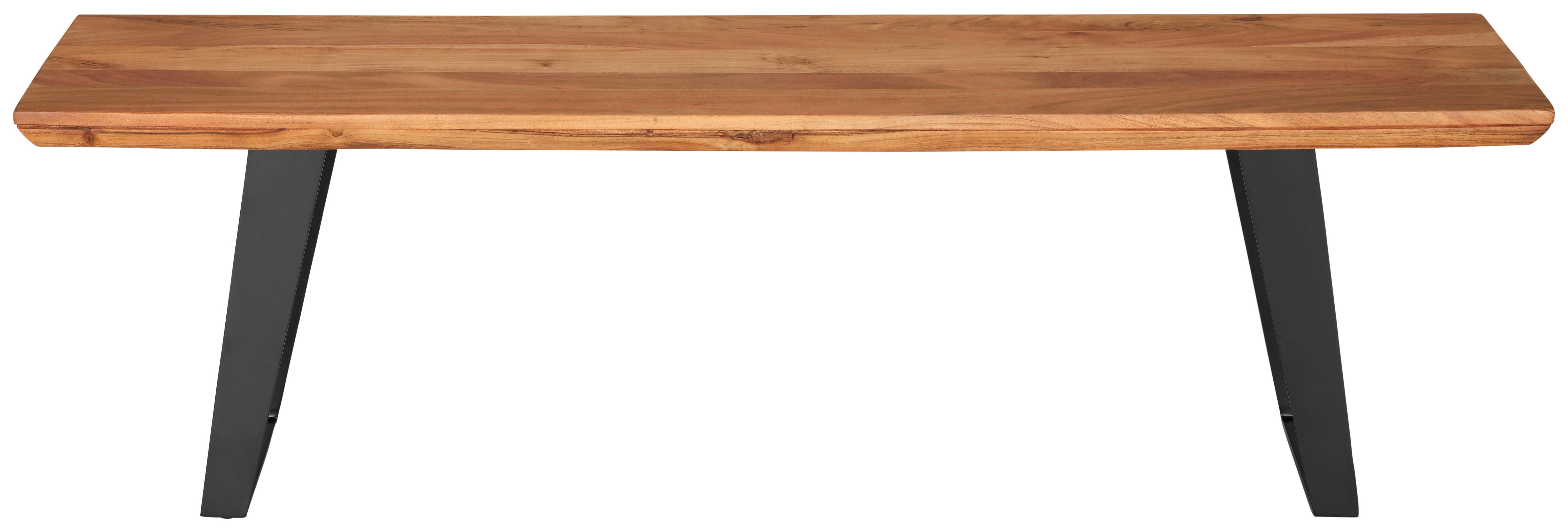 Dřevěná jídelní lavice HERKULES - černá/barvy akácie, Lifestyle, kov/dřevo (150/45/38cm) - Zandiara
