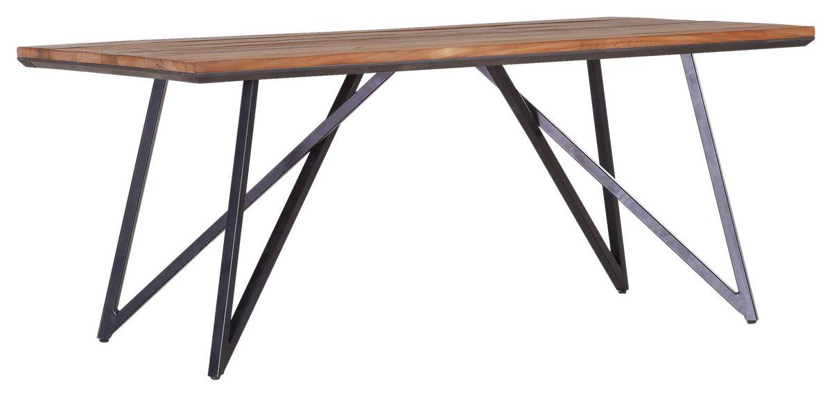 Esstisch Farrago - Schwarz/Braun, MODERN, Holz/Metall (180/90/76cm) - Livetastic