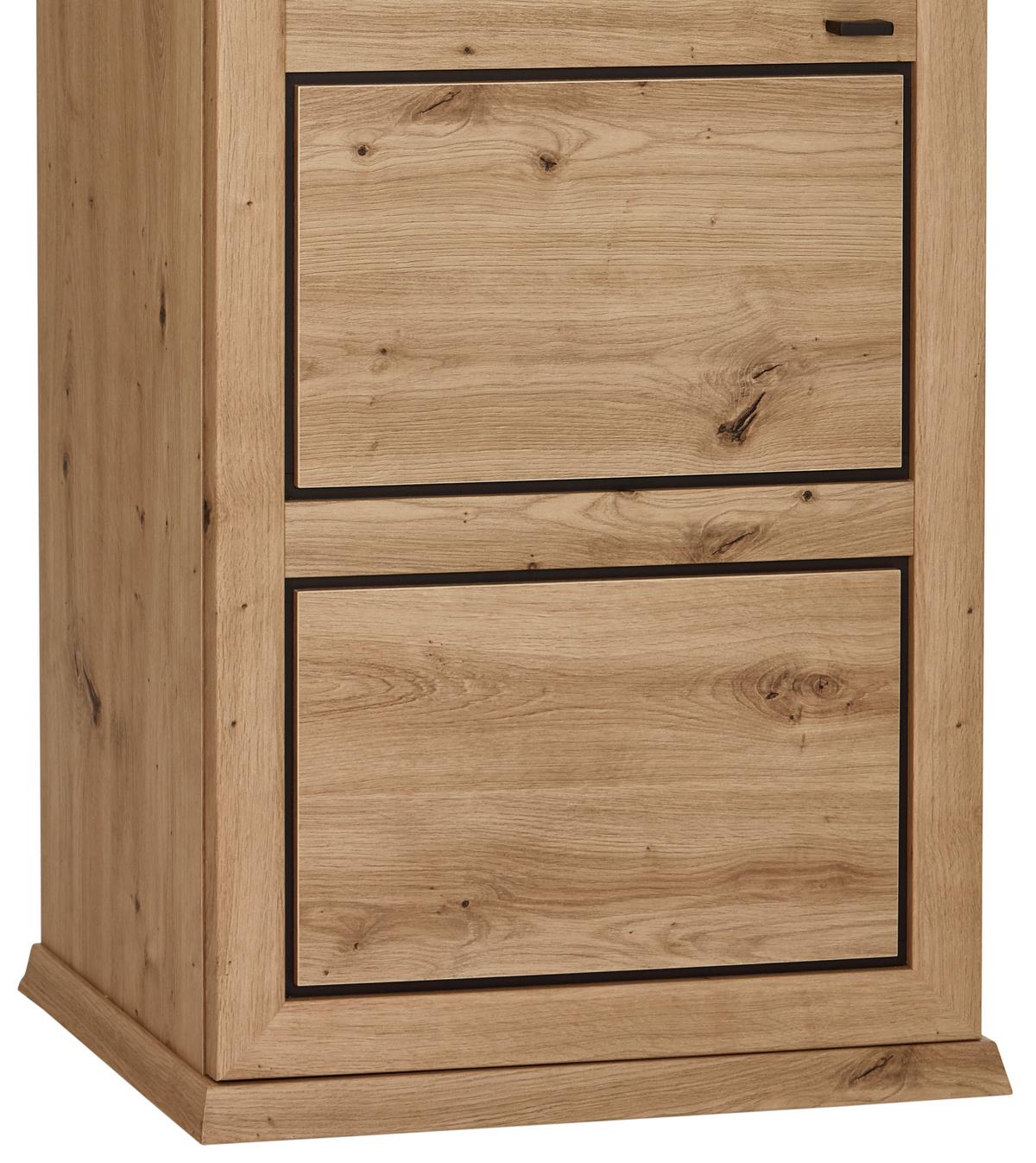 Garderobenschrank Harvey Eiche Dekor B: 64,2 Cm - Eichefarben/Anthrazit, LIFESTYLE, Holzwerkstoff (64,2/196,6/38,5cm)