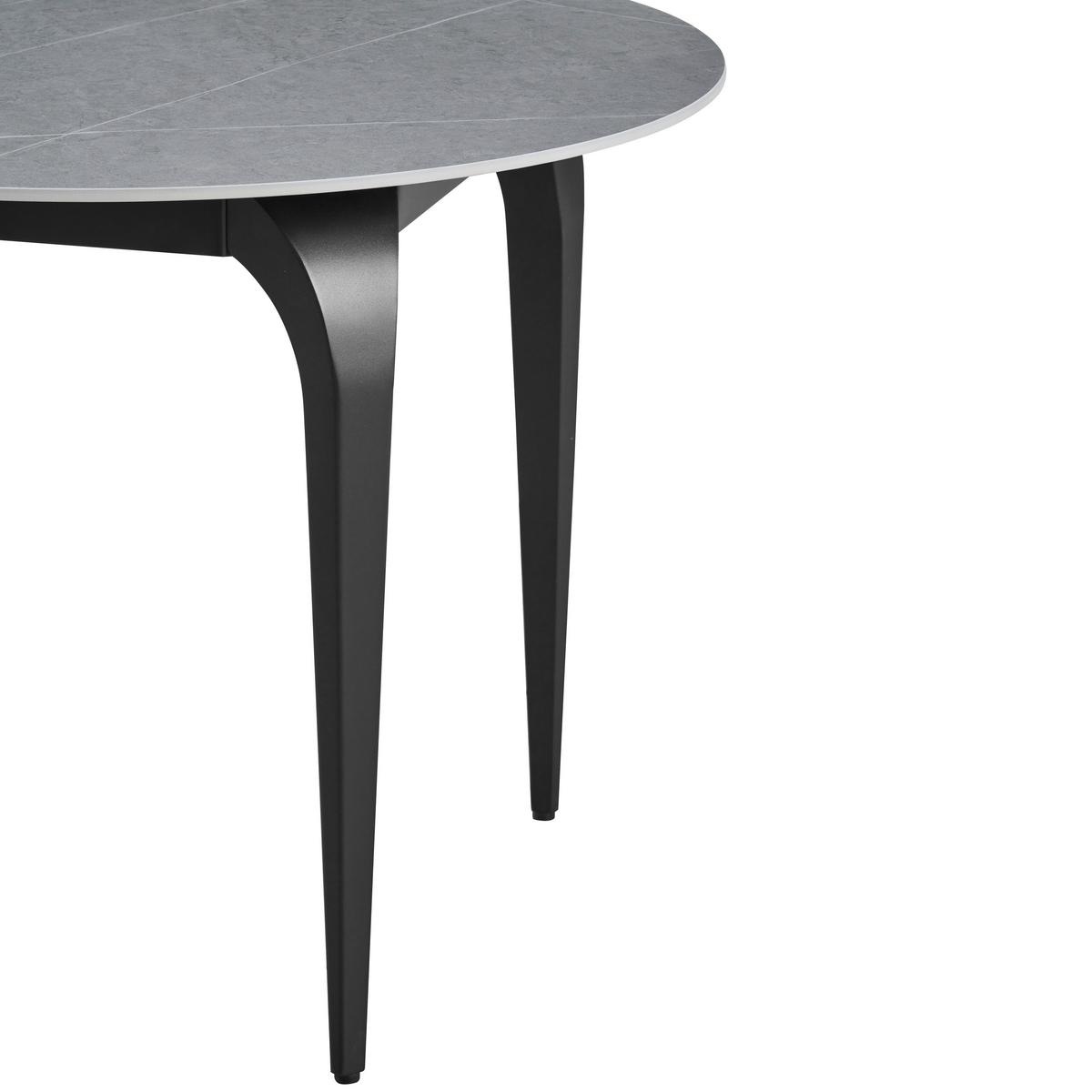 Esstisch Ibiza 100 Keramik grau, B: 100cm - Schwarz/Grau, MODERN, Keramik/Metall (100/100/76cm)