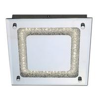 Led-deckenleuchte Thun Ø 24 Cm Quadratisch Mit Kristallglas - Opal/Weiß, Basics, Glas/Metall (24cm) - Näve