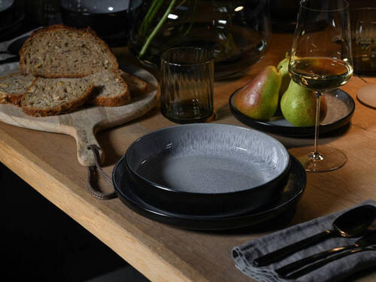 Jídelní souprava 12-dílná - světle šedá, Trend, keramika - Creatable