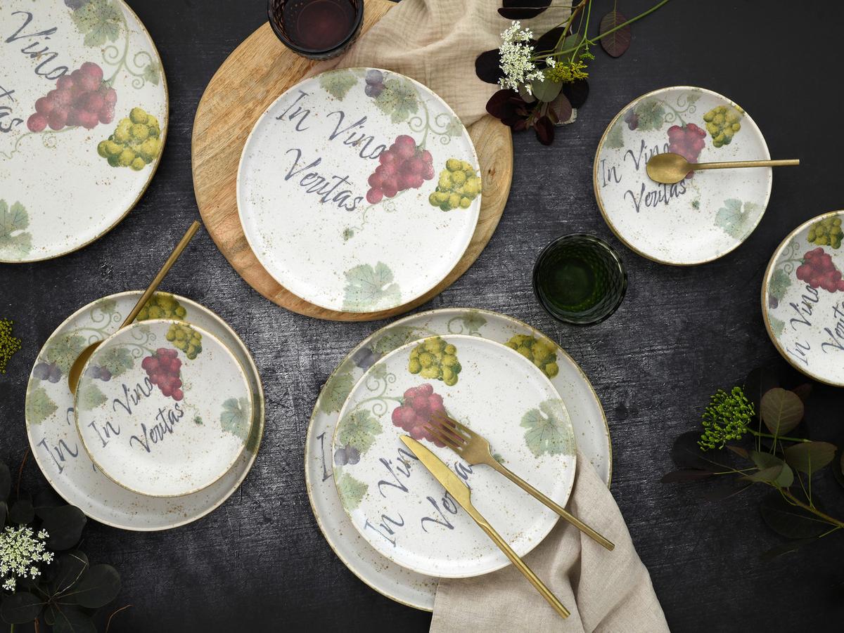 Tafelservice Uno In Vino Veritas, 12--Teilig., Multicolor - Multicolor, Basics, Keramik - Creatable