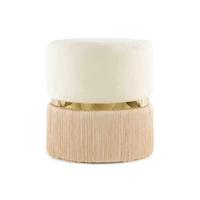 Taburet zlatá/šampaňská - barvy zlata/šampaňská, Basics, kov/kompozitní dřevo (41/44,5/41cm)