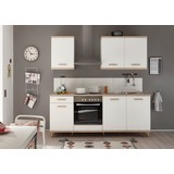 Küchenblock Retro B: 210 cm Weiß/Eiche - Eichefarben/Weiß, LIFESTYLE, Holzwerkstoff (210cm) - MID.YOU