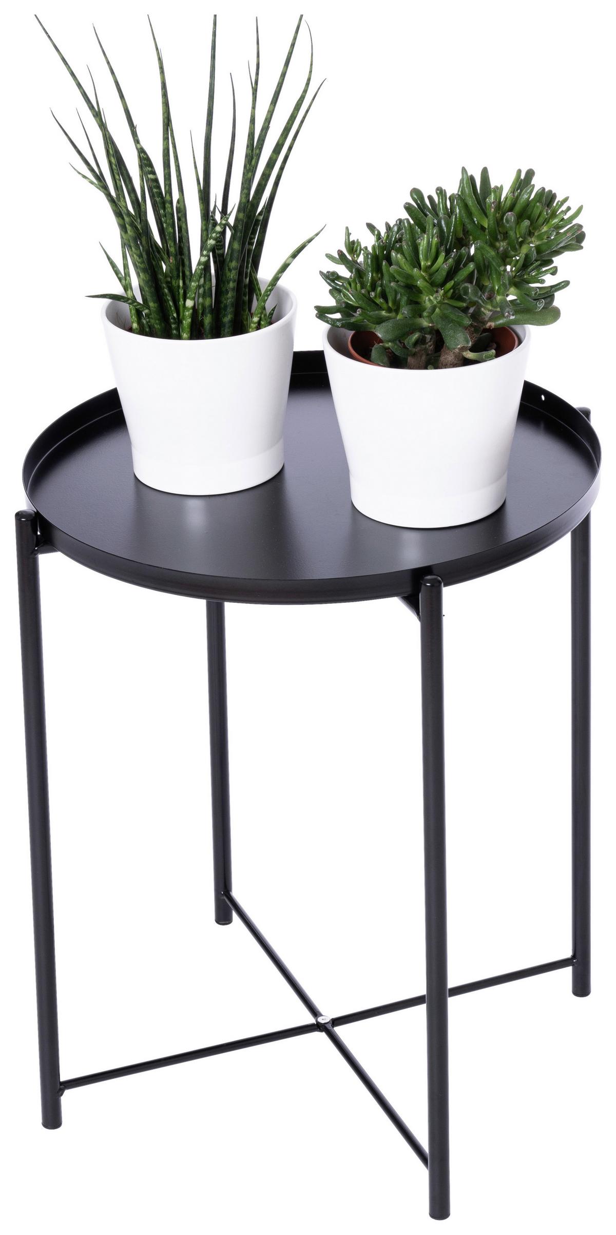 Beistelltisch Rund Jörg, Schwarz - Schwarz, MODERN, Metall (42/52/42cm)