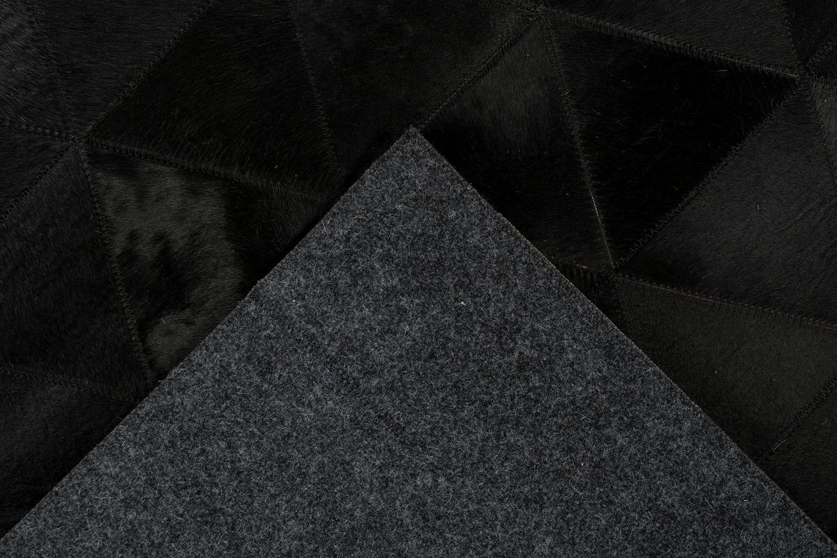 Lederteppich Ravi 200 - Schwarz, KONVENTIONELL, Leder (120/170cm) - Kayoom