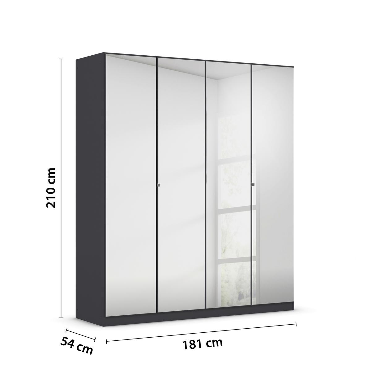 Kleiderschrank Reflect - Silberfarben/Grau, MODERN, Holzwerkstoff (181/210/54cm)
