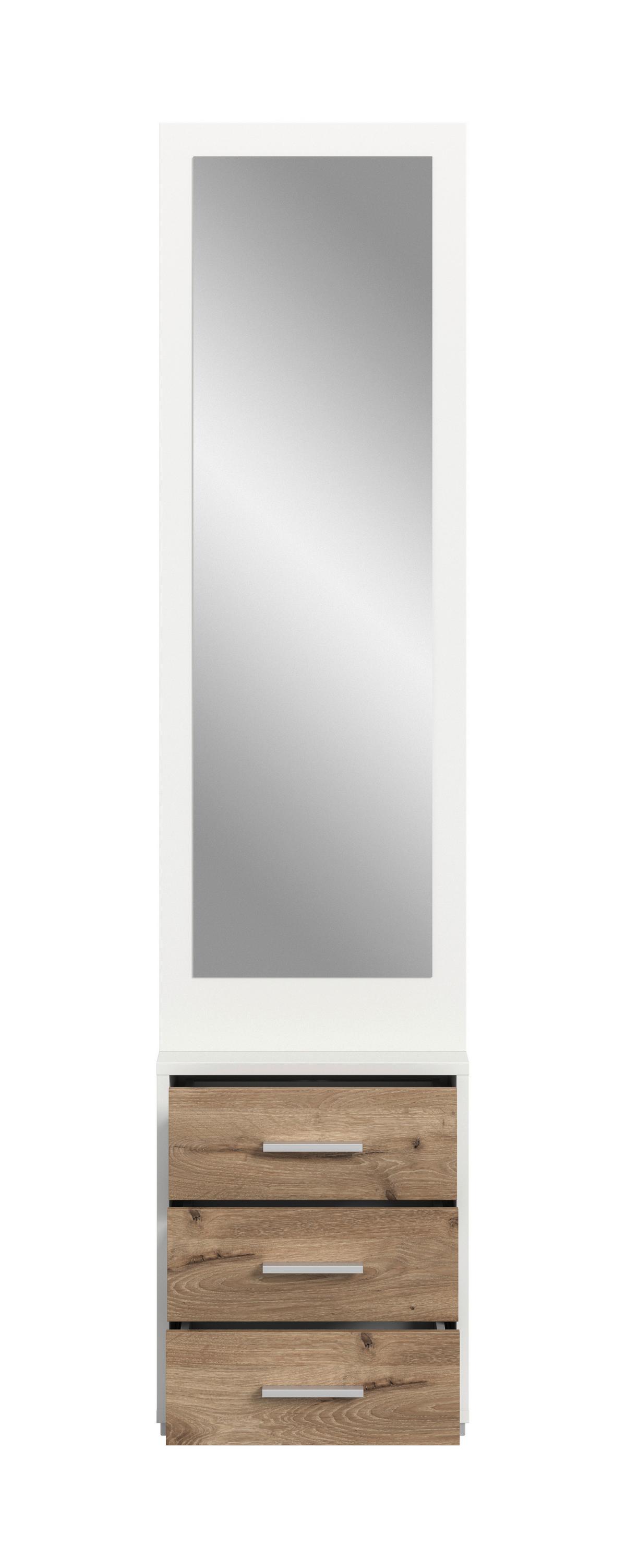 Garderobe Polo 2-teilig Eiche Dunkel/weiß B: 45 Cm - Eiche dunkel/Weiß, Design, Holzwerkstoff (45/190/38cm) - Livetastic