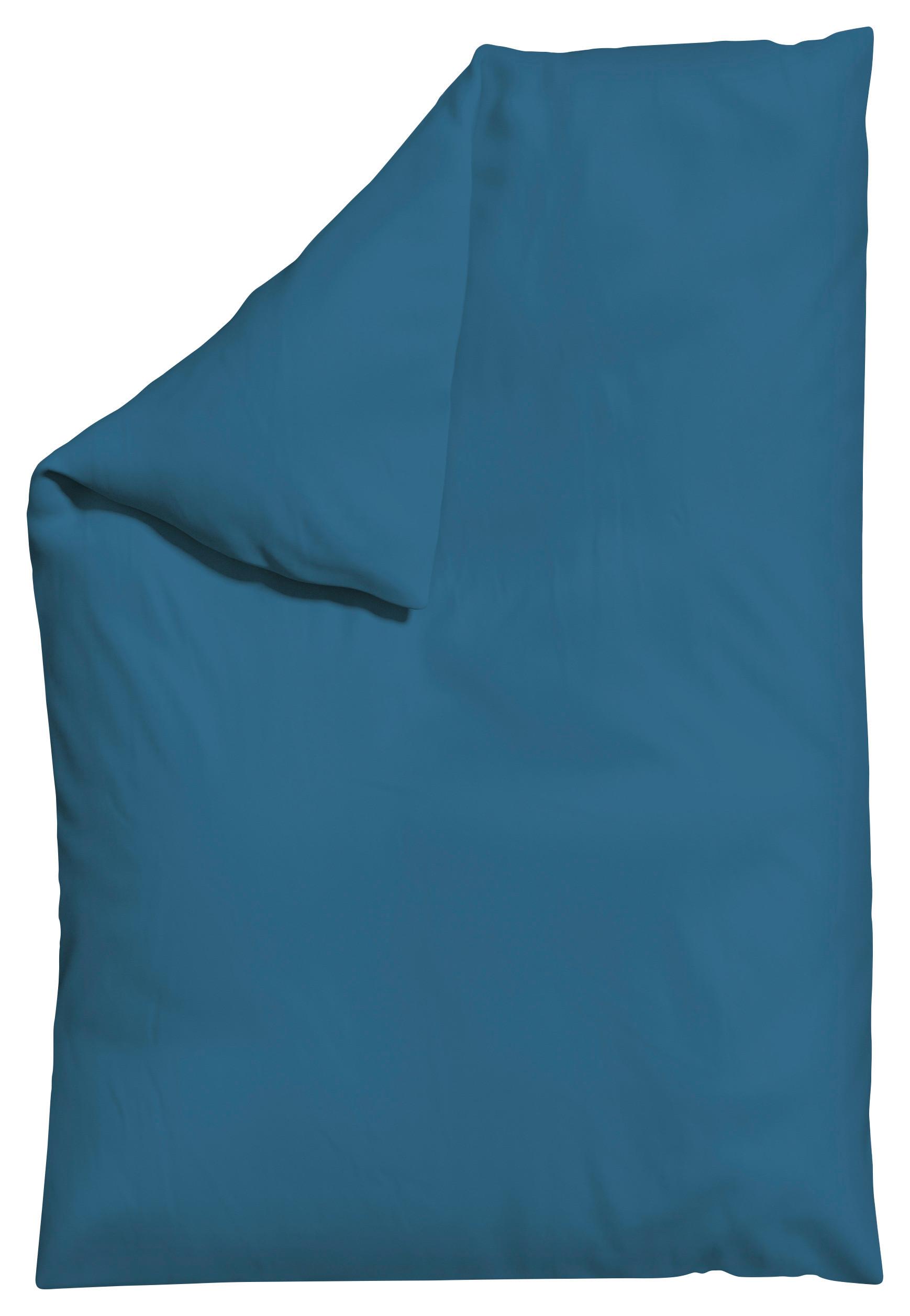 Bettdeckenbezug Knitted Jersey 135-140x200cm Blau - Blau, Basics, Textil (135-140/200cm) - Schlafgut