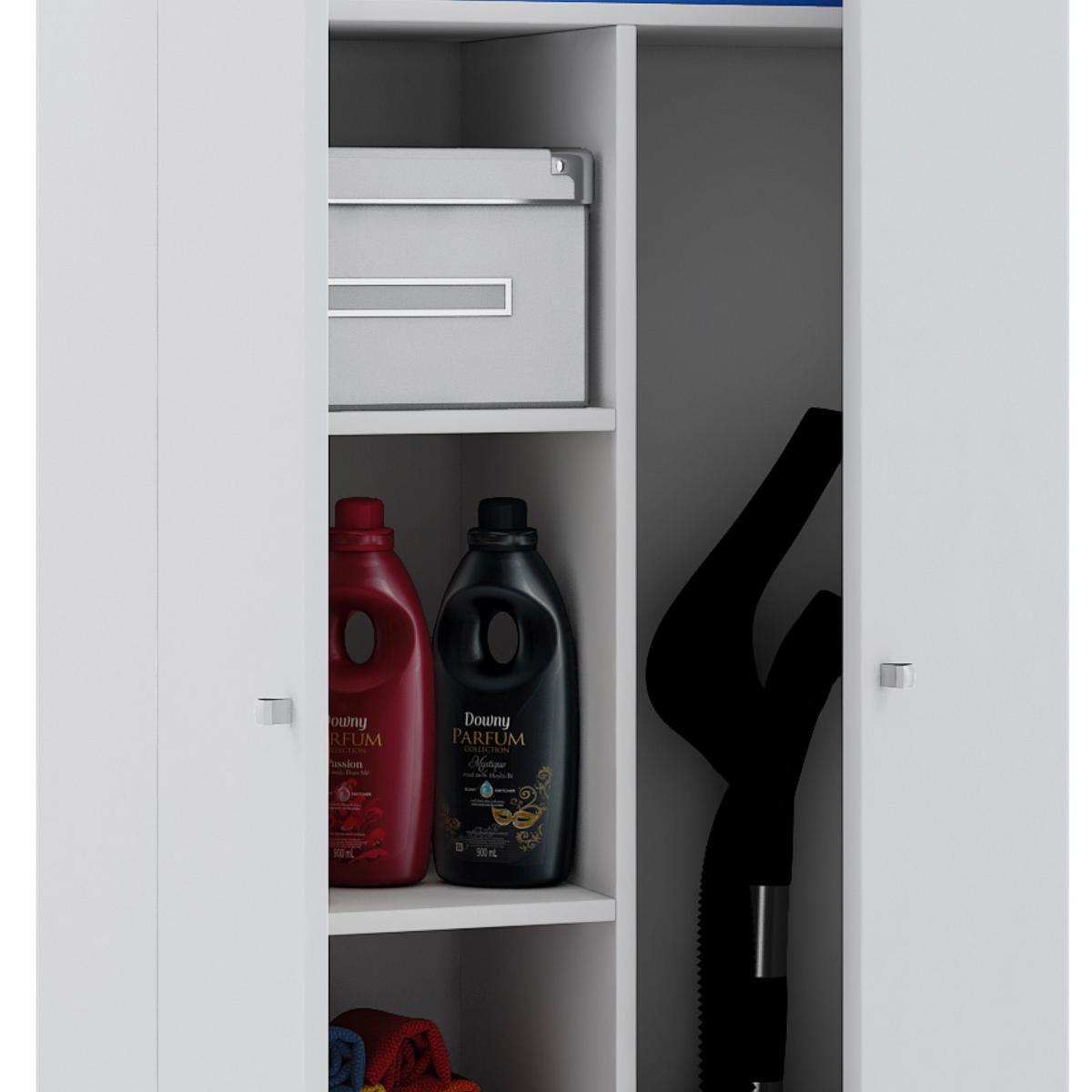 Víceúčelová skříň VANDOL, nástavba se zásuvkou, bílá - bílá/černá, Moderní, kompozitní dřevo/plast (70/238/39cm) - MID.YOU