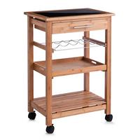 Servierwagen Bambus Bxhxt: 58x40x85 Cm - Naturfarben, Basics, Glas/Holz (58/40/85cm) - Zeller Present