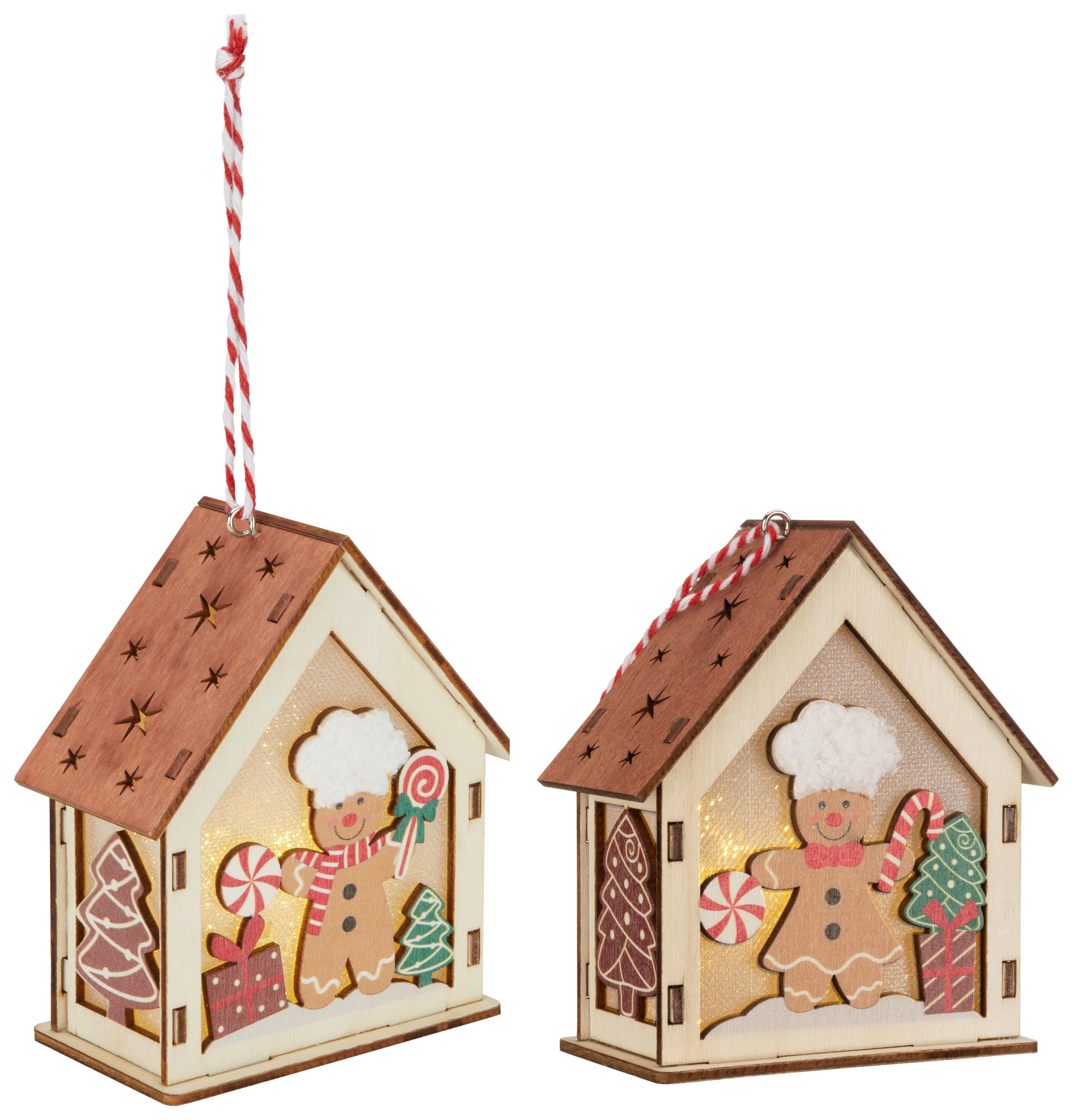 LED-Dekoleuchte Nico - Rot/Braun, Basics, Holz (10,5/9,5/4,5cm) - James Wood