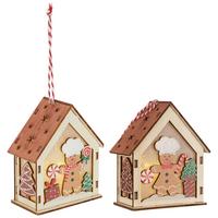 LED-Dekoleuchte Nico - Rot/Braun, Basics, Holz (10,5/9,5/4,5cm) - James Wood