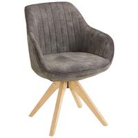 STOLIČKA S PODRÚČKAMI RELAX - hnedá/sivohnedá, Modern, drevo/textil (60/61/82cm) - Mömax