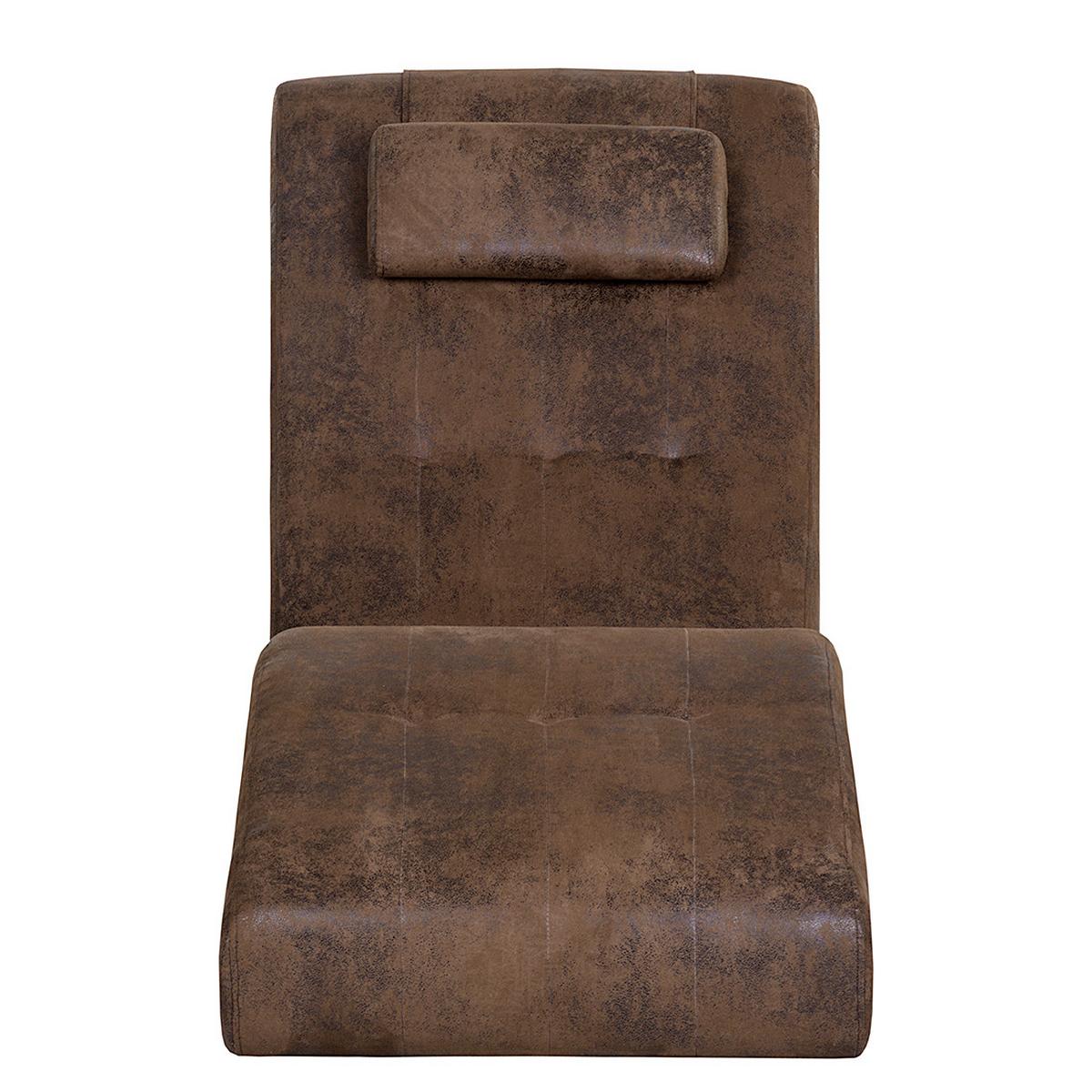 Relaxliege Spleen Braun B: 180 cm - Schwarz/Braun, Design, Textil (180/87/62cm) - P & B