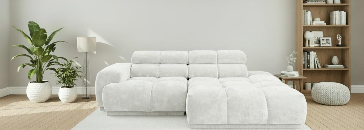 Ecksofa Chani Creme, Schenkel: 239x150 cm - Creme, MODERN, Textil (239/150cm) - MID.YOU