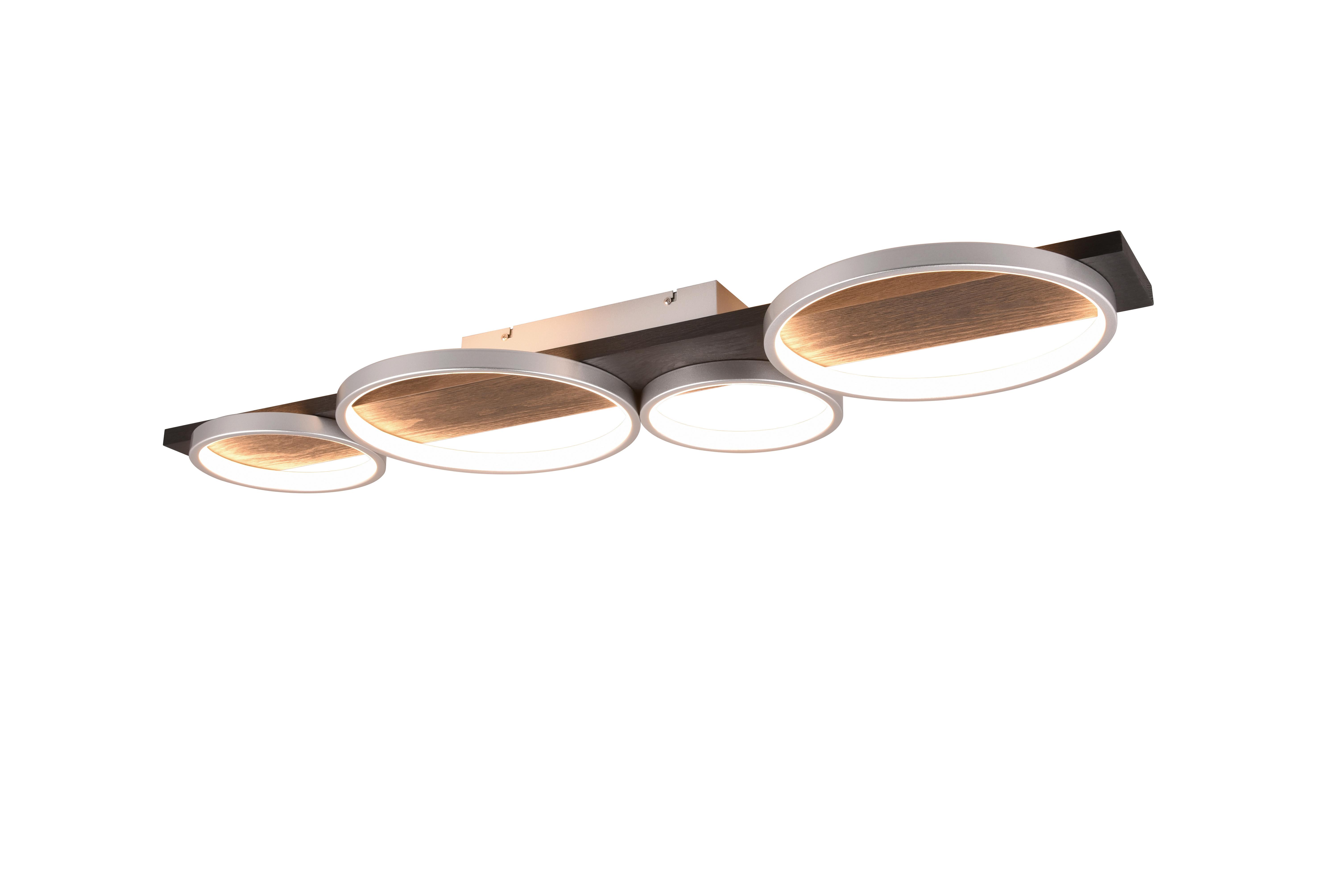 LED-Deckenleuchte, Switchdim 643810487 Medera - Titanfarben/Schwarz, Design, Holz/Metall (100/7,5/34,5cm) - Trio Leuchten
