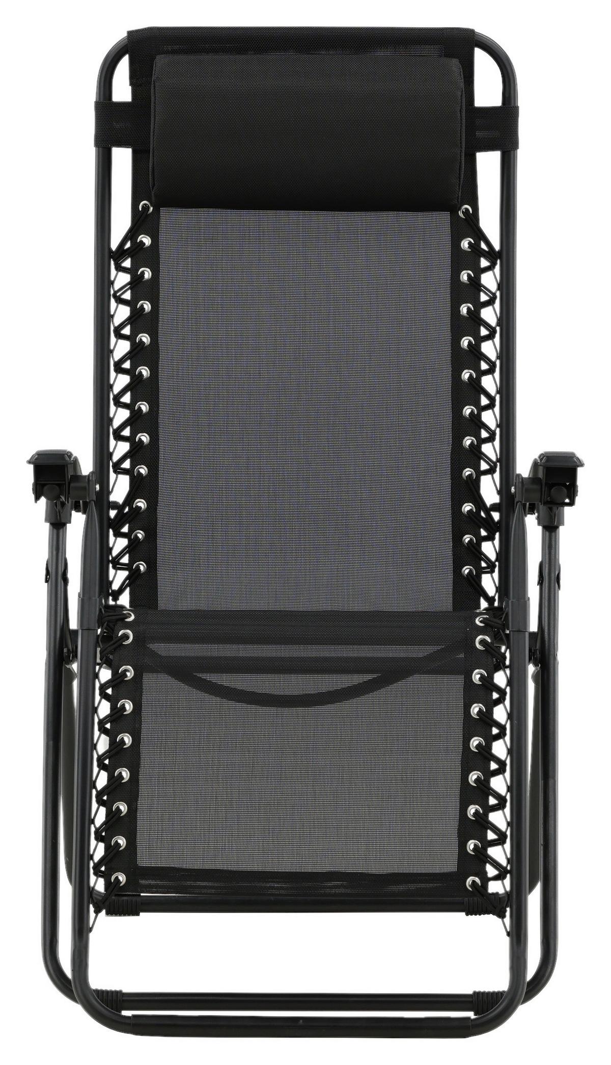 Garten-Relaxsessel Melker - Schwarz, KONVENTIONELL, Kunststoff/Textil (68/112/90cm) - Gardenson