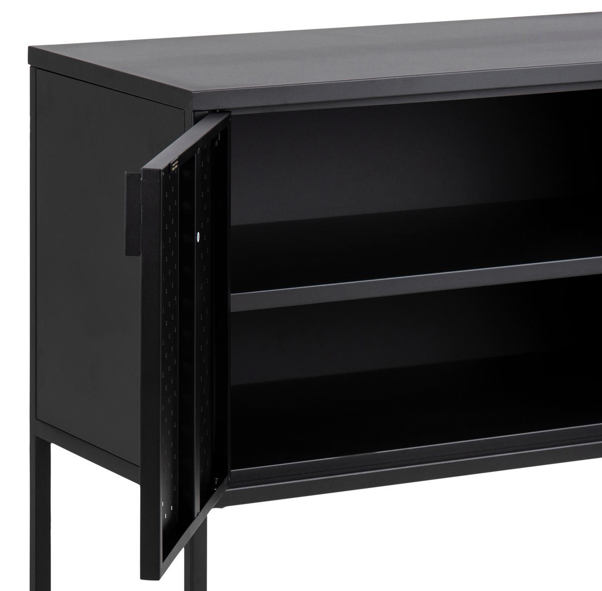 Sideboard Metall Mit 2 Türen 82 Cm Newton Schwarz - Schwarz, Trend, Metall (82/80/40cm) - MID.YOU