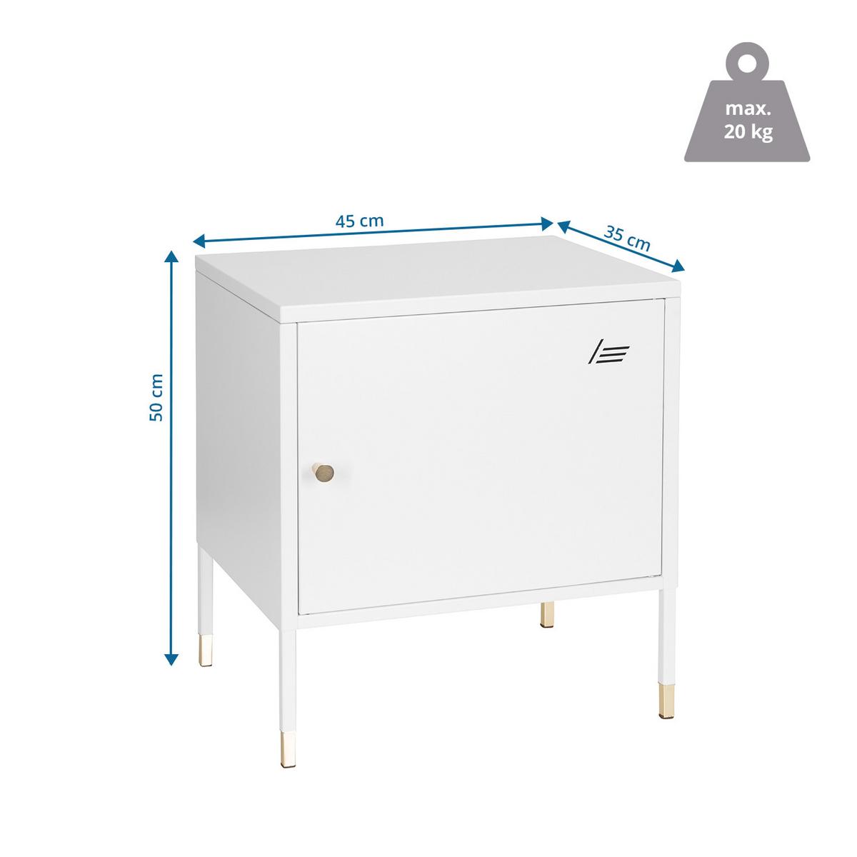 Sideboard 45 Cm Umeo Weiß - Weiß, Basics, Metall (45/50/35cm) - MID.YOU