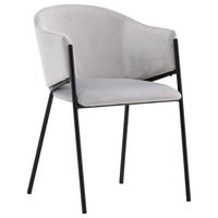 Stuhl-Set Evelina - Hellgrau/Schwarz, Design, Textil/Metall (54/80/62cm) - Livetastic