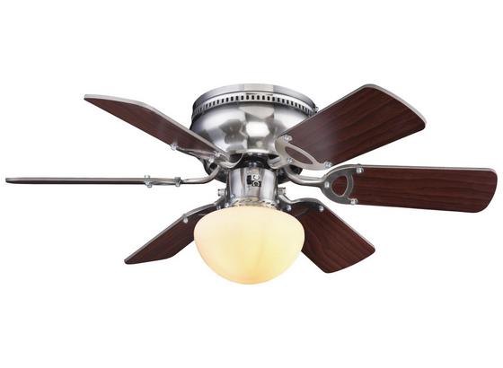 Deckenventilator Ugo D: 76 cm Nickelfarben - Braun/Grau, Basics, Glas/Holz (76/28cm) Deckenventilator Ugo D: 76 cm Nickelfarben - Braun/Grau, Basics, Glas/Holz (76/28cm)