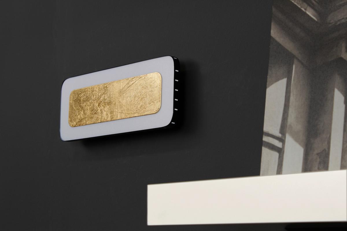 Led-wandleuchte S Go Solaris 1-Flammig 3-Helligkeitsstufen - Goldfarben/Schwarz, Design, Metall (30/12/4,5cm)