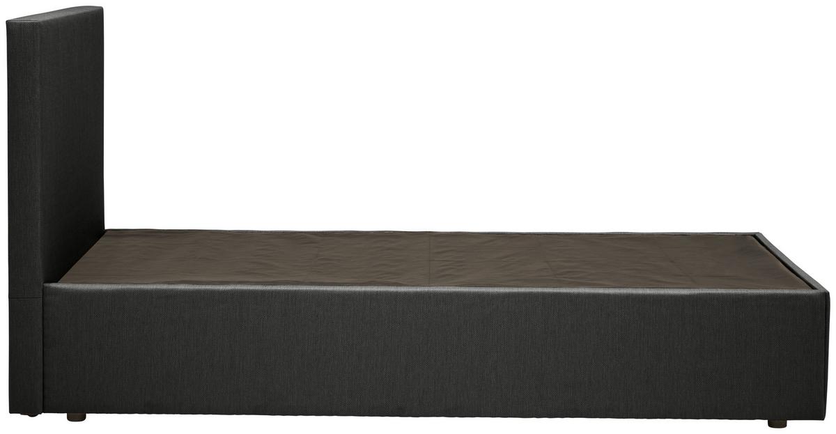 Boxbett mit Topper Carolina 90x200 cm - Schwarz/Grau, Basics, Textil (90/200cm) - P & B