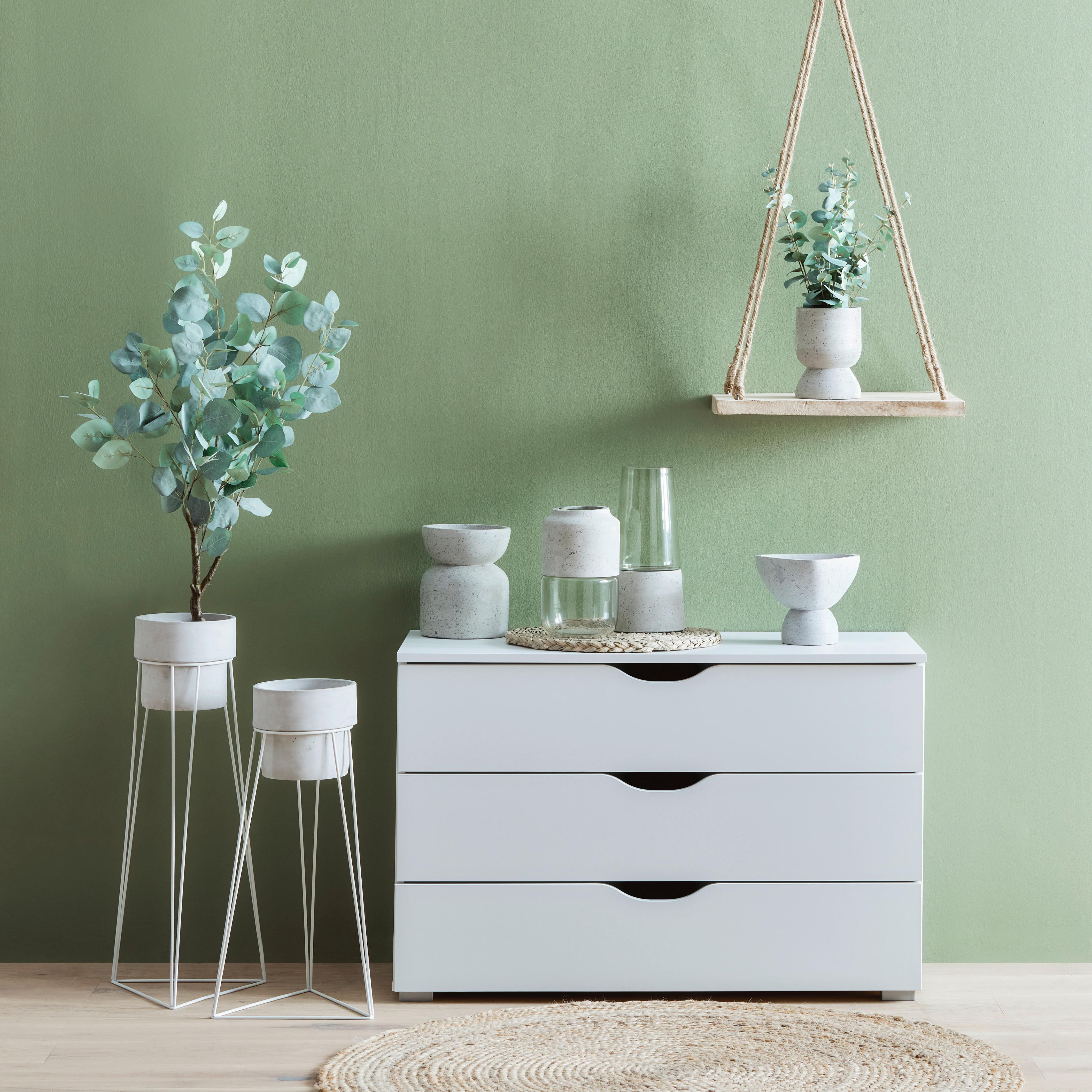 Obal Na Květináč Carmello, V: 20,3cm - světle šedá, Moderní, kámen (16,8/20,3cm) - Modern Living