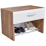 Garderobenbank Avensis - Eichefarben/Schwarz, MODERN, Holzwerkstoff (70/44/37,1cm) - Luca Bessoni