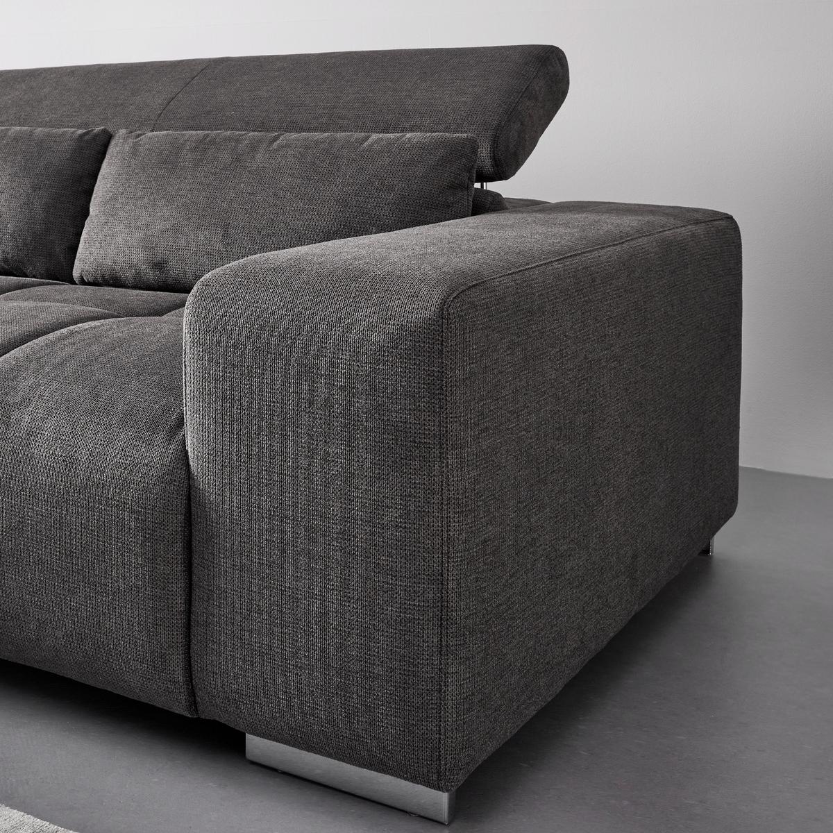 Sedacia súprava Orion, sivá - ľavé prevedenie - sivá/chrómová, Modern, kov/textil (310/70-88/225cm) - Bessagi Home