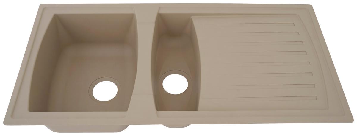 Spüle Respekta Boston Kunststein Bxt: 100x50 cm - Beige, Trend, Glas/Kunststoff (100/20/50cm) - Respekta