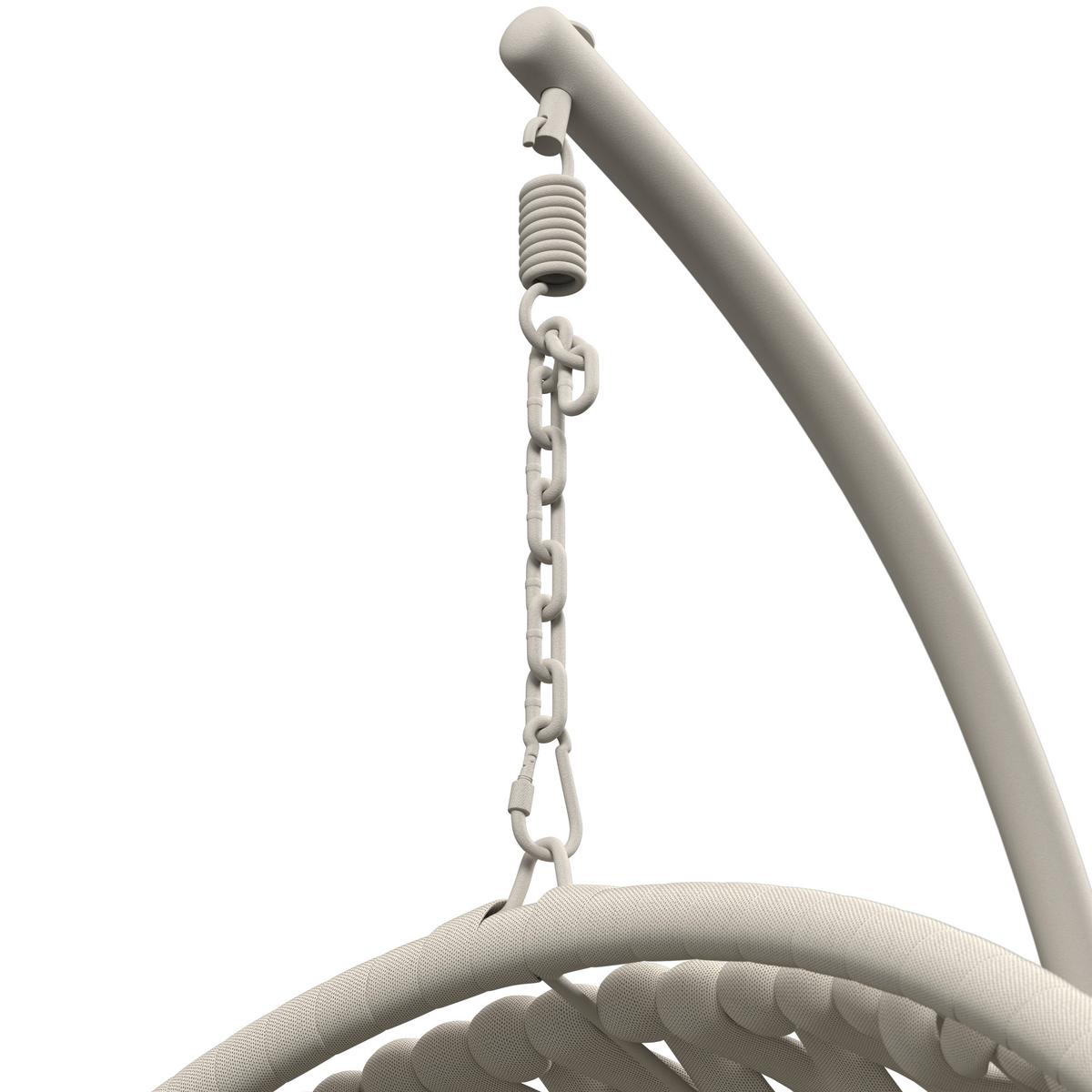 ZÁVESNÉ KRESLO MIRA - krémová, Modern, kov/textil (107/196/120cm) - Bessagi Garden