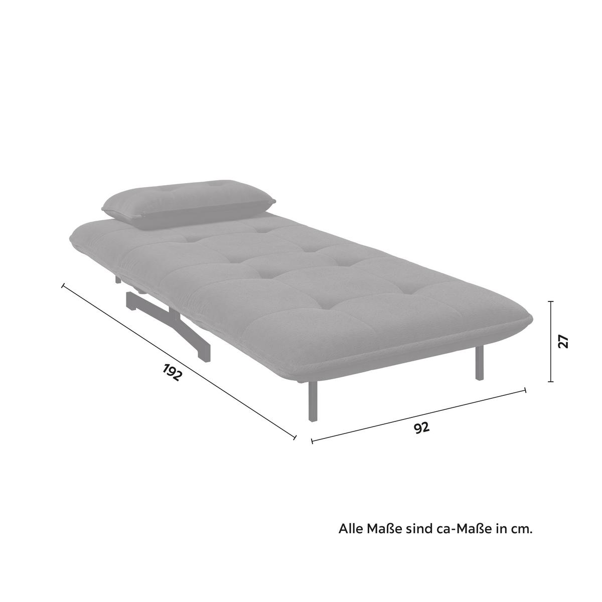 Rozkladacie kreslo LUNA, tmavosivé buklé, max.120 kg - čierna/tmavosivá, Modern, kov/textil (92/86/80cm) - Bessagi Home