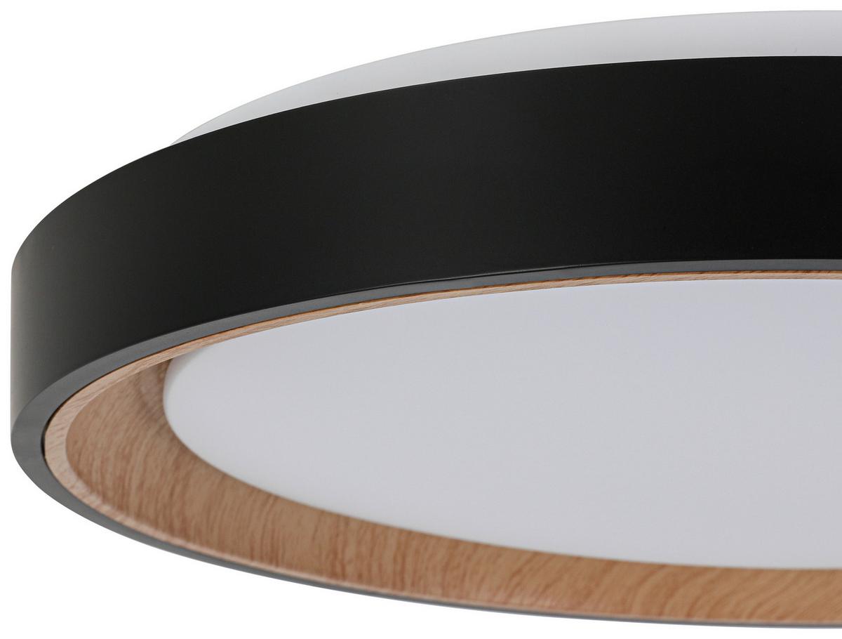 LED-Deckenleuchte Catherine - Eichefarben/Schwarz, Basics, Kunststoff/Metall (40/7cm) - Luca Bessoni