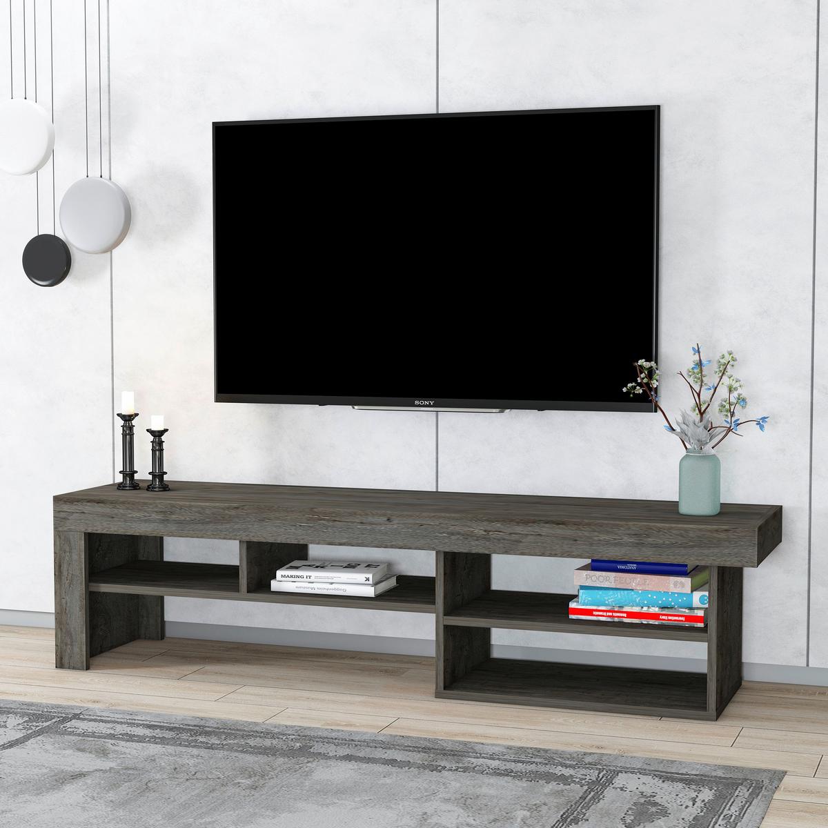 Tv-lowboard Hestia B: 160 Cm Graphitfarben - Graphitfarben, Design, Holzwerkstoff (160/40/38cm) - MID.YOU