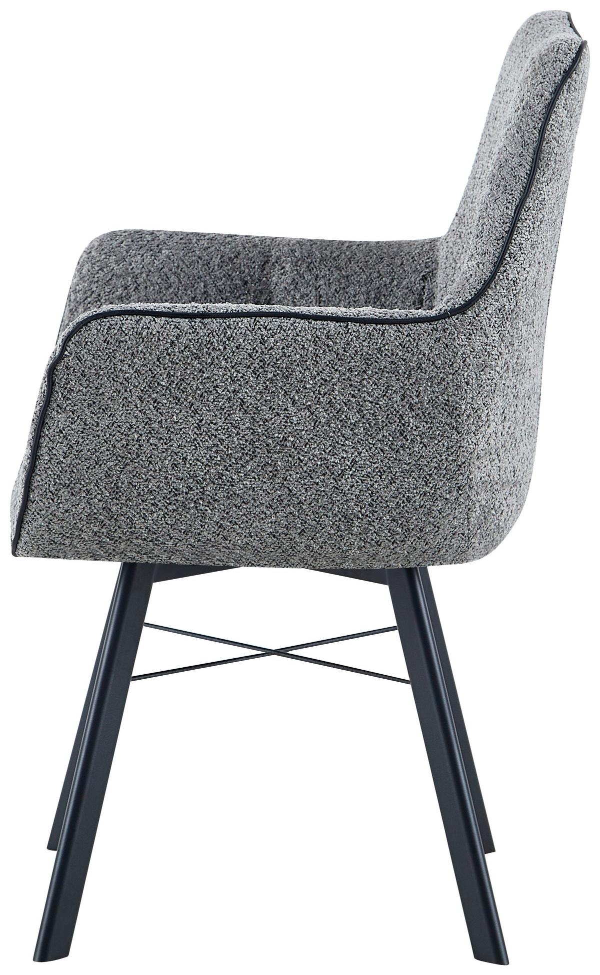 Armlehnstuhl Allie 125 Grau - Grau, Design, Textil/Metall (64/91/61cm) - Kayoom