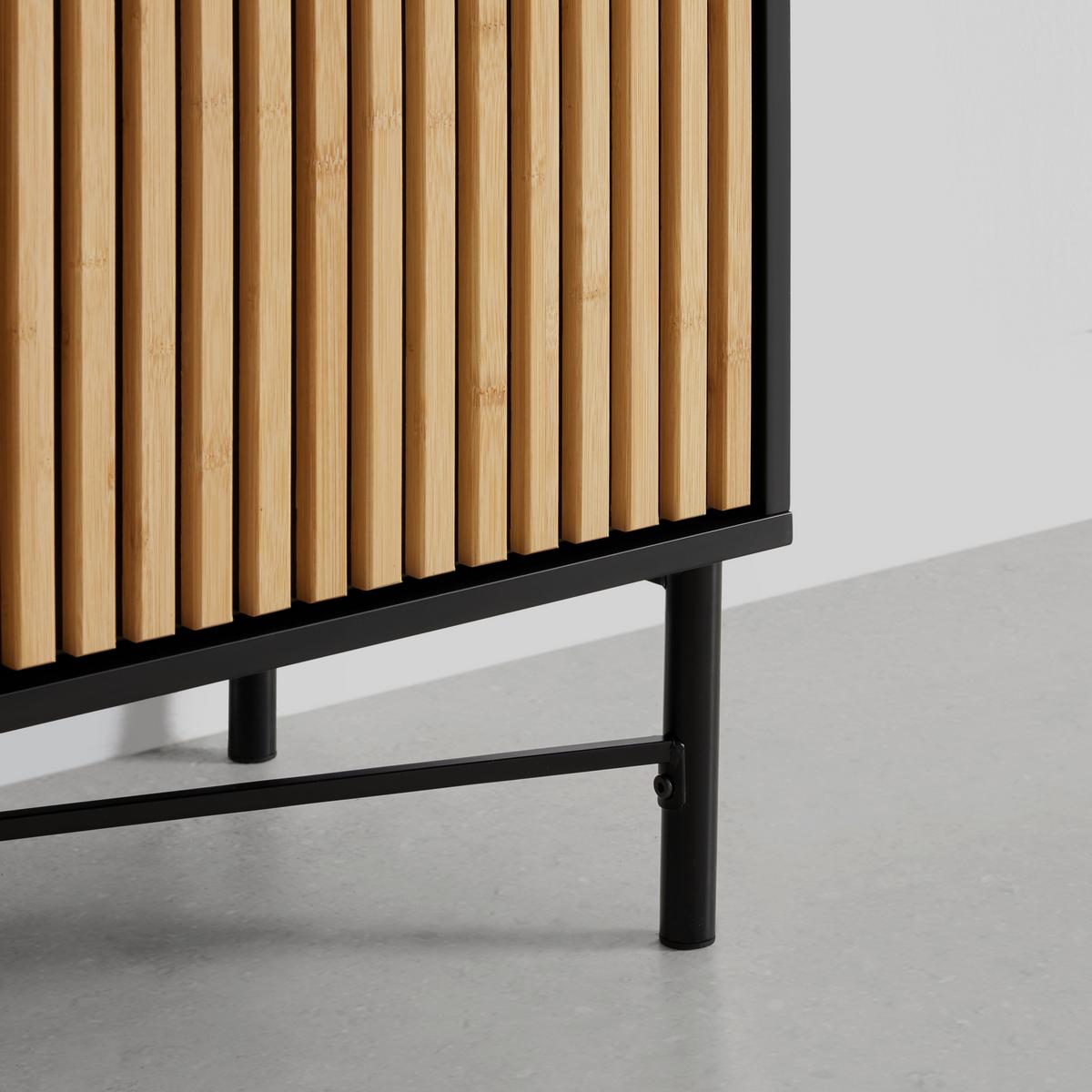 TV komoda MADRID - černá/barvy dubu, Moderní, kov/dřevo (195/60/40cm) - Mömax