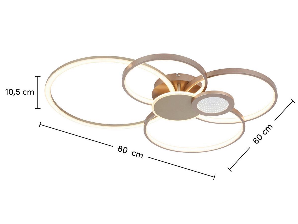 STROPNÍ LED SVÍTIDLO GENIAL - cappuccino/šampaňská, Moderní, kov/plast (80/64/9cm) - Mömax