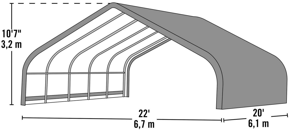 Zeltgarage Shelterlogic - Dunkelgrün, Basics, Kunststoff (610/670/320cm)